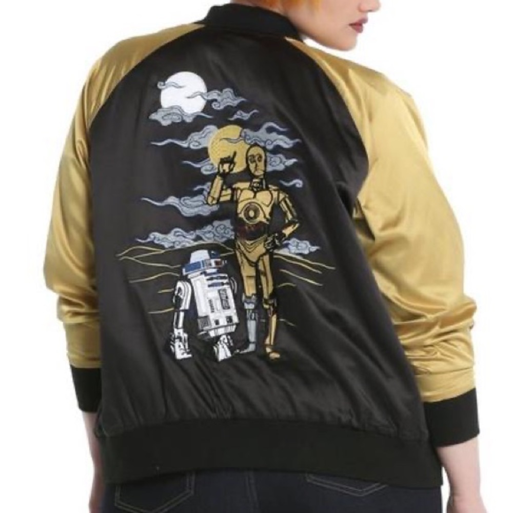 Torrid Her Universe Star Wars C-3PO R2-D2 Embroidered Satin Jacket Plus Size 5x